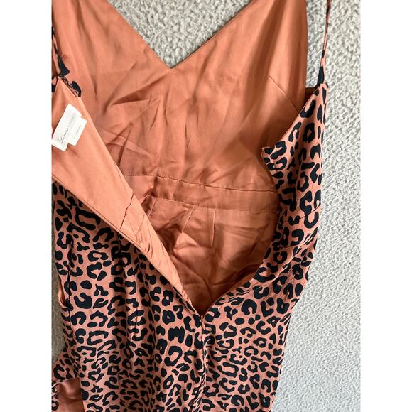 Lovers + Friends Jumpsuit Small Leopard Animal Print Wide Leg Sleeveless Orange - Picture 16 of 16